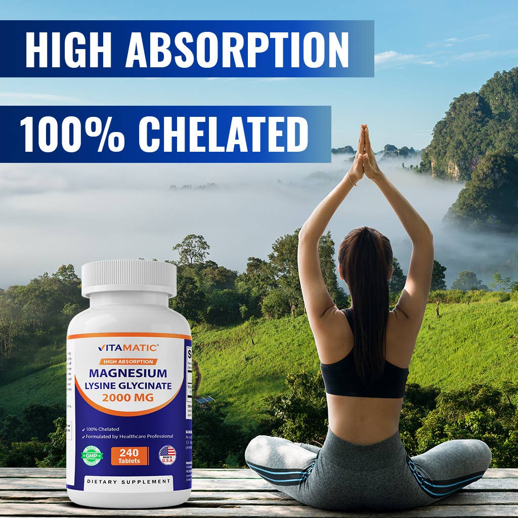 Vitamatic - Wholesale Oral Supplement/Vitamin - Vitamatic Magnesium as Glycinate Lysinate – 240 Tablets3
