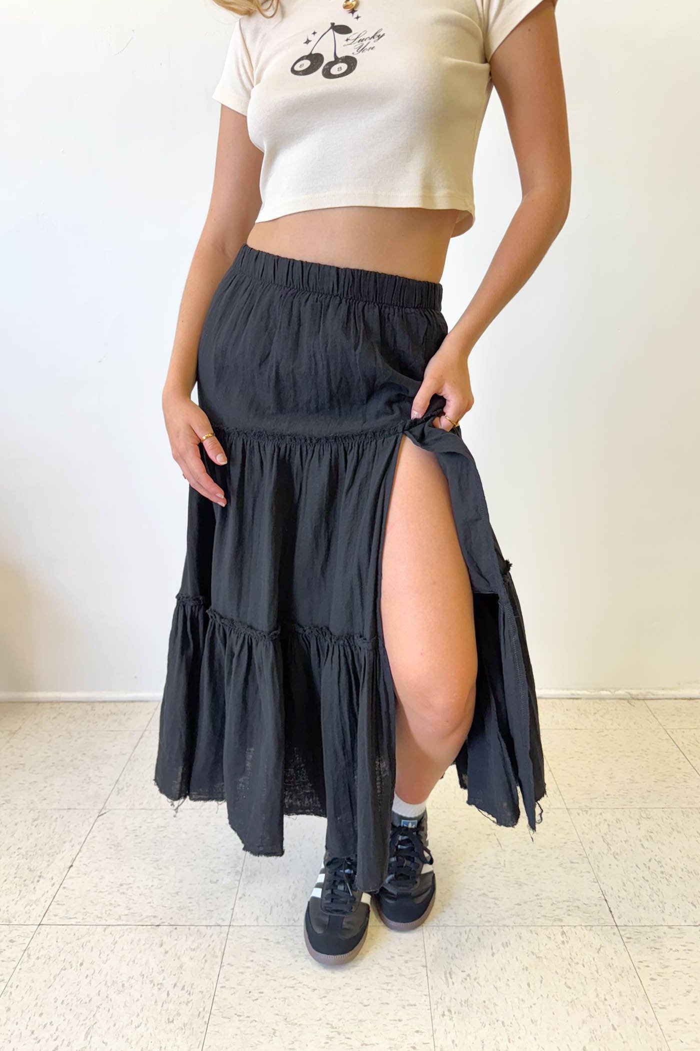 Nectar Clothing – Großhandel Rock – Damen – Maxirock mit Schlitz und Stufen17