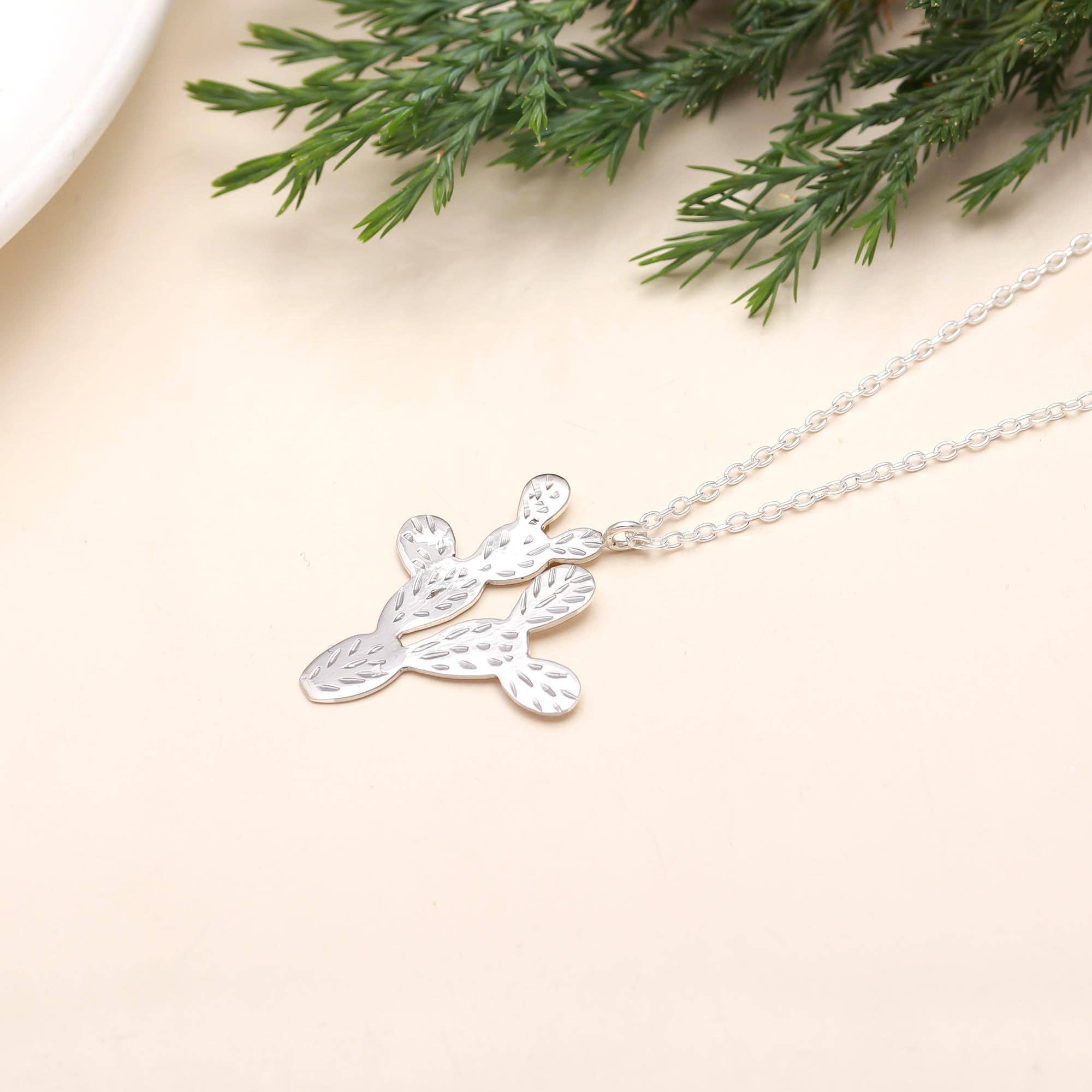 AG 925 JEWELLERY - Wholesale Pendant/Charm Necklace - 925 Silver Cactus Pendant Necklace2