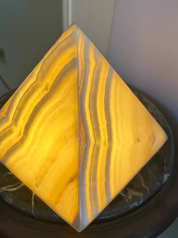 Stunning Natural Alabaster Handmade table lamp Style 6 for wholesale by AuraLine Inc.