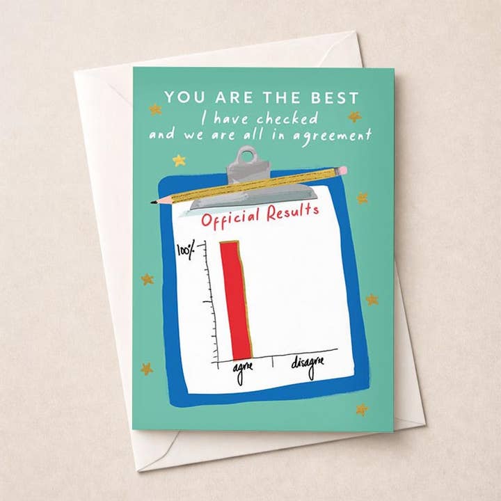 Large Congratulations Card - Official Results for wholesale by Hammond Gower Publications Ltd
