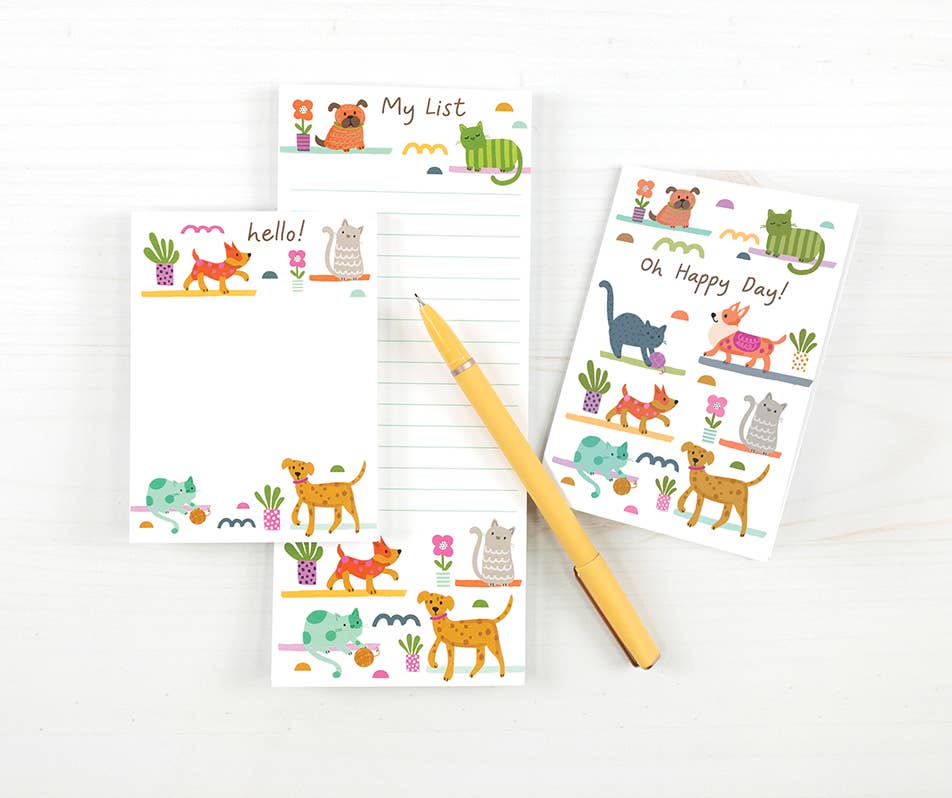 GINA B DESIGNS - Wholesale Notepad - Memo Pad -  Cats & Dogs2