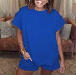 Rosa Clothing - Wholesale Top & Short Set (NOT Loungewear) - Women's - Crewneck Short-Sleeved Top Textured Stylish Shorts Set16