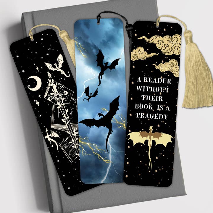 The Corner Shop - Wholesale Bookmark - Dragon Rider - Fourth Wing Metal Bookmarks1