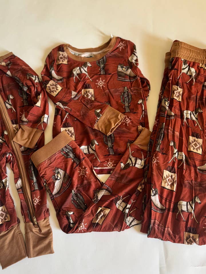 Western Christmas Adult Bamboo Pants for wholesale by Tatum & Trace