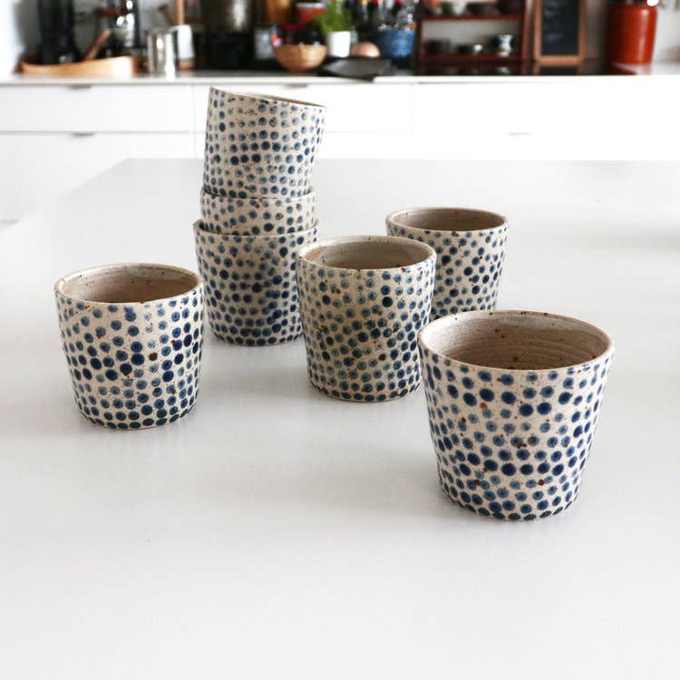 Polli Pots - Venta al por mayor Vaso/copa - Vasos rústicos azul y blanco5