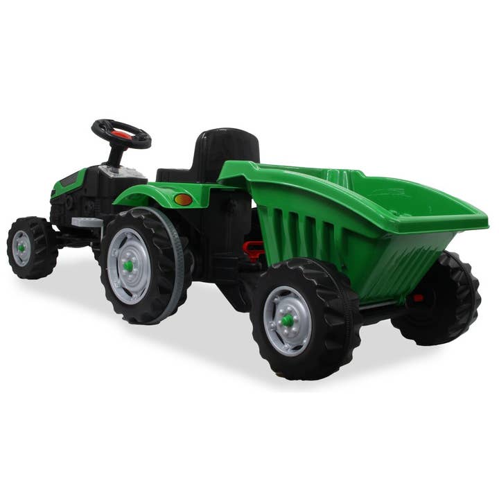 mhw24 - Venta al por mayor Coches/camiones de juguete - Niños - Tractor de pedales Strong Bull Green con remolque