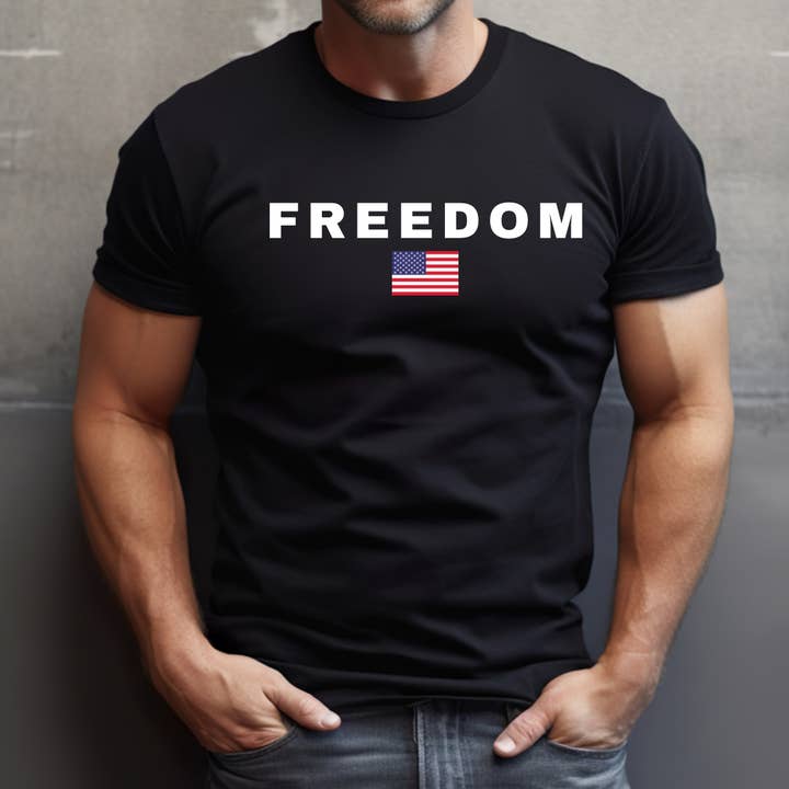 Charlie Kirk Tribute Flag Tee-Shirt for wholesale by Posh Magnolia Boutique