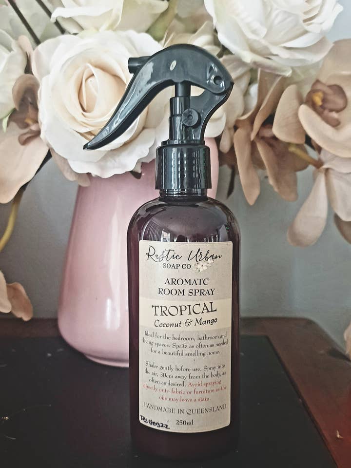 Tropical: Mango & Coconut Room Spray for wholesale by Rustic Urban Soap Co