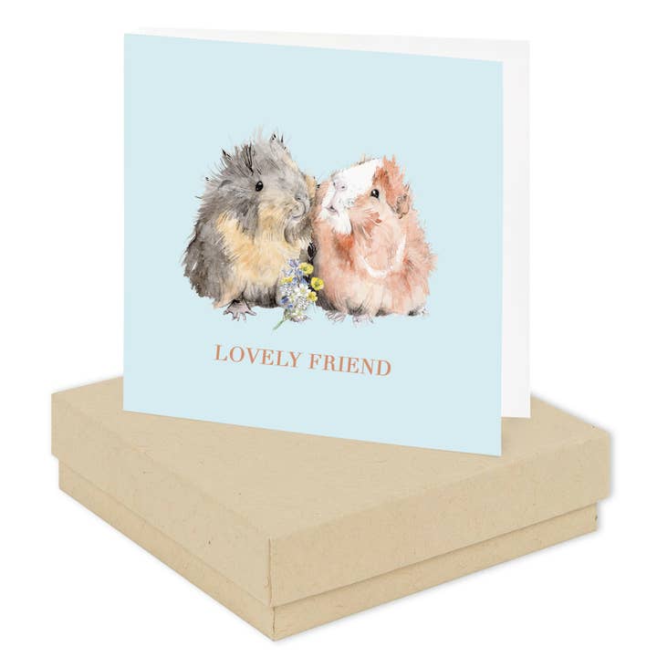 Brincos de Prata Esterlina em Forma de Porquinho-da-Índia em Cartão de Saudação - Presente Ideal para Amantes de Animais por atacado de Crumble & Core