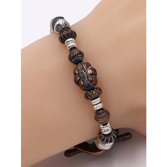 0011 PREMIERE – wholesale Beaded bracelet – FR3883 Marijuana Weed Hemp Leaf Toggle Bracelet