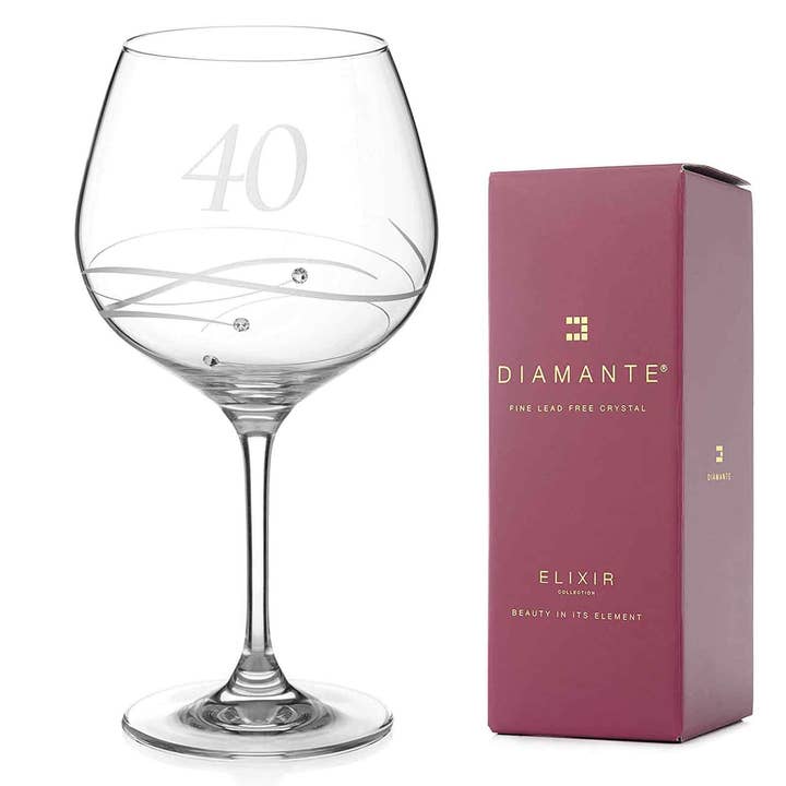 Diamante Swarovski 40th Birthday Or Anniversary Gin Copa – for wholesale by DIAMANTE