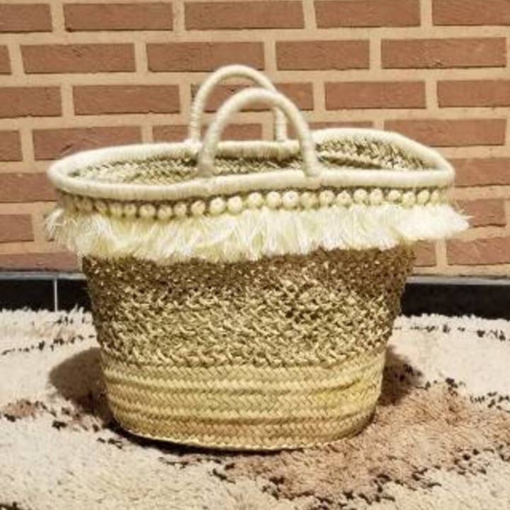Sac en paille fait main - French Market Basket pour la vente par Melecraft