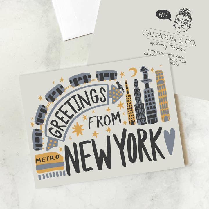 Calhoun & Co. - Wholesale Everyday Greeting Card - Greetings From New York Greeting Card3