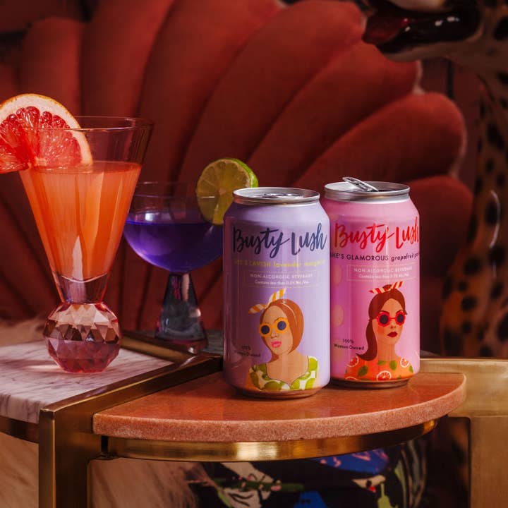 Busty Lush – Großhandel Alkoholfreier Aperitif/Mocktail – She's Lavish NA Lavendel Margarita (4er-Pack)