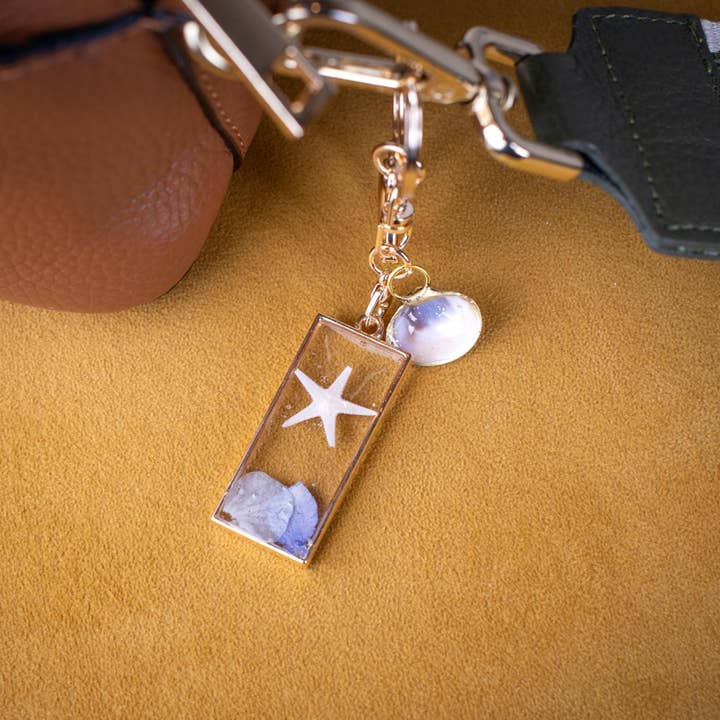 Ciondolo Charm Borsa Stella Marina Ortensia Blu per la vendita all'ingrosso da parte di TillyPad Studios