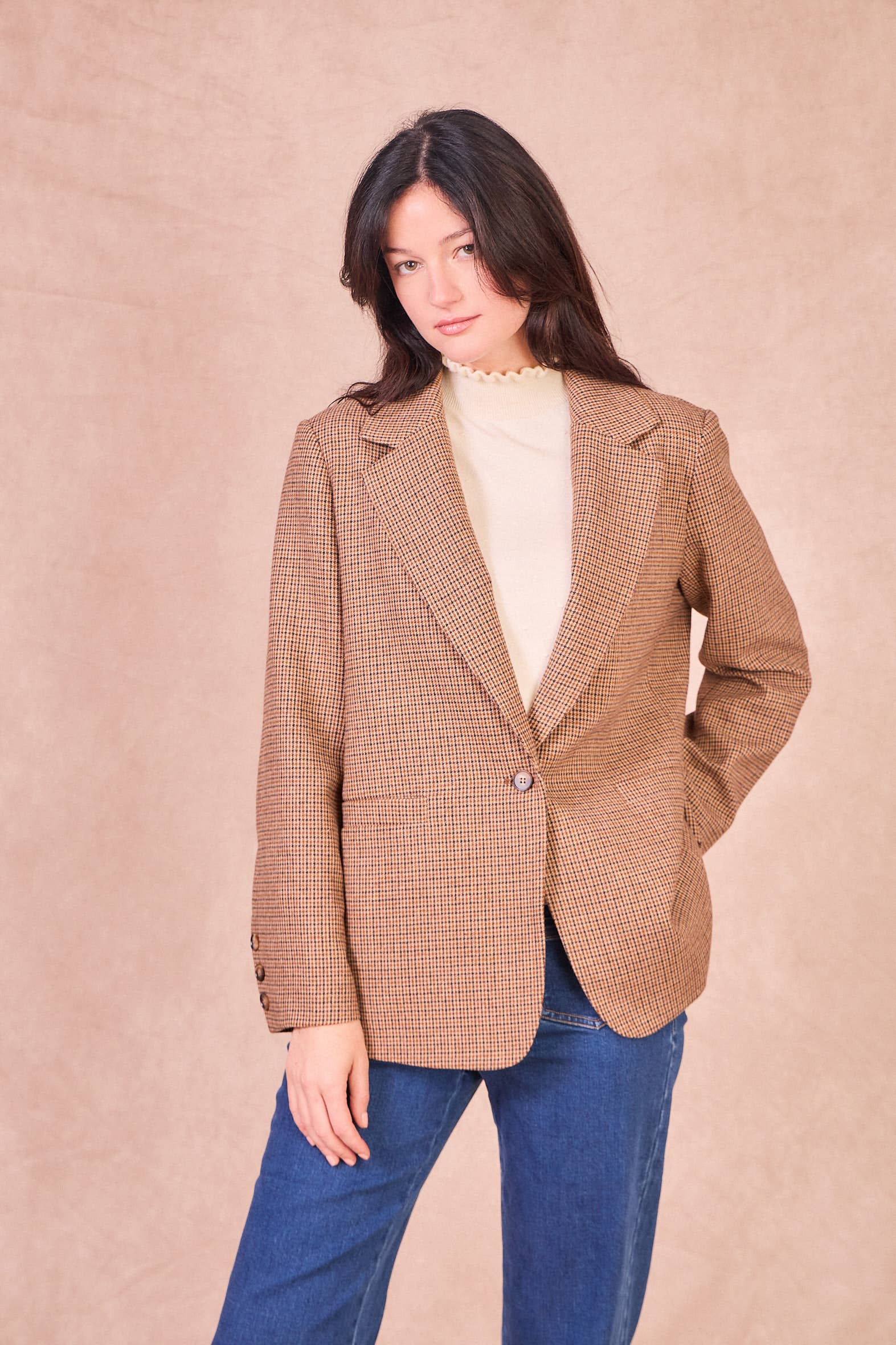 Calie Paris - Vente Veste – femme - GUSTIN – Veste Tailleur en Laine Mélangée1