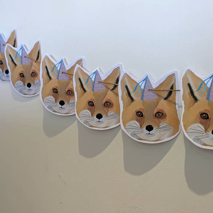 Sazzlebybell - Venta al por mayor Cartel/pancarta para fiestas - Banderines para tarjetas de fiesta con forma de zorro, decoración, divertidos