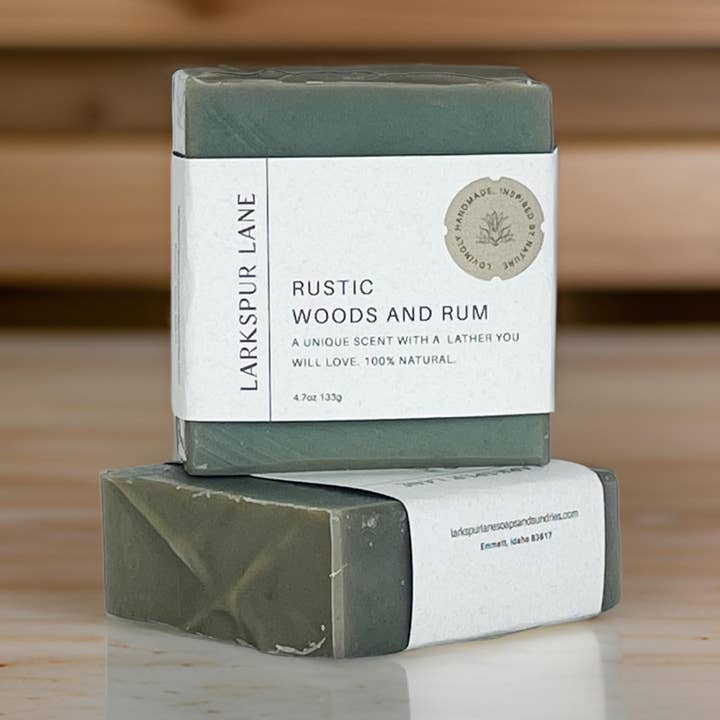 Rustic Woods & Rum Soap for wholesale by Larkspur Lane Soaps & Sundries LLC
