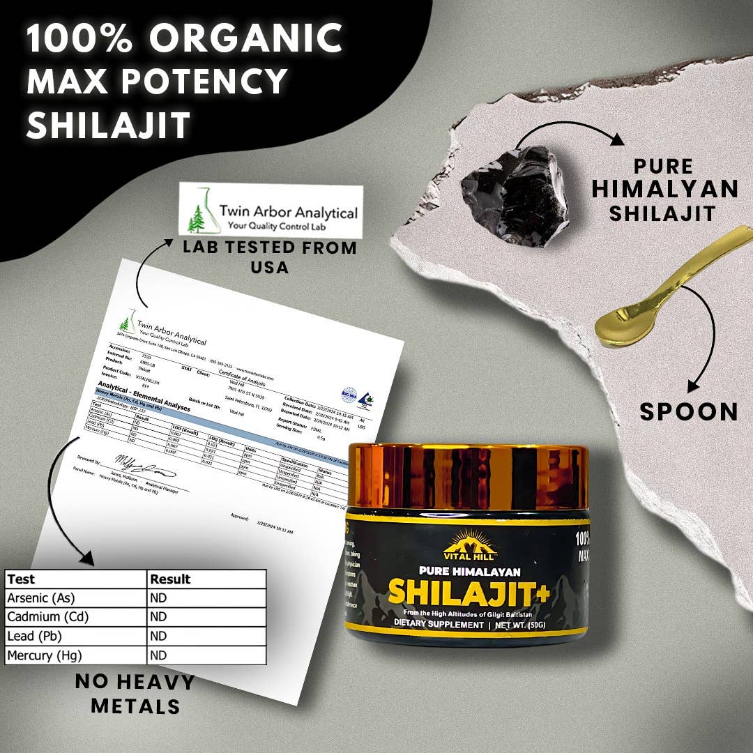 Vital Hill - Wholesale Oral Supplement/Vitamin - Vital Hill Premium Himalayan Shilajit - Energy Supplement7