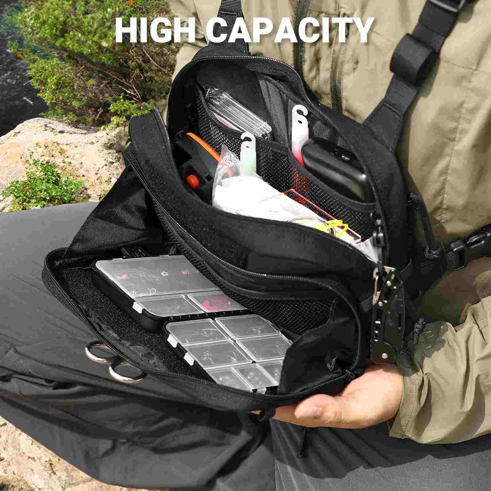 Antarctica Outdoors - Wholesale Sporting Accessories - Votagoo Fishing Chest Pack, Fly Fishing Bag for Men and Women, Tackle and Fly Boxes Storage Pack, Hunting Binocular Pack2