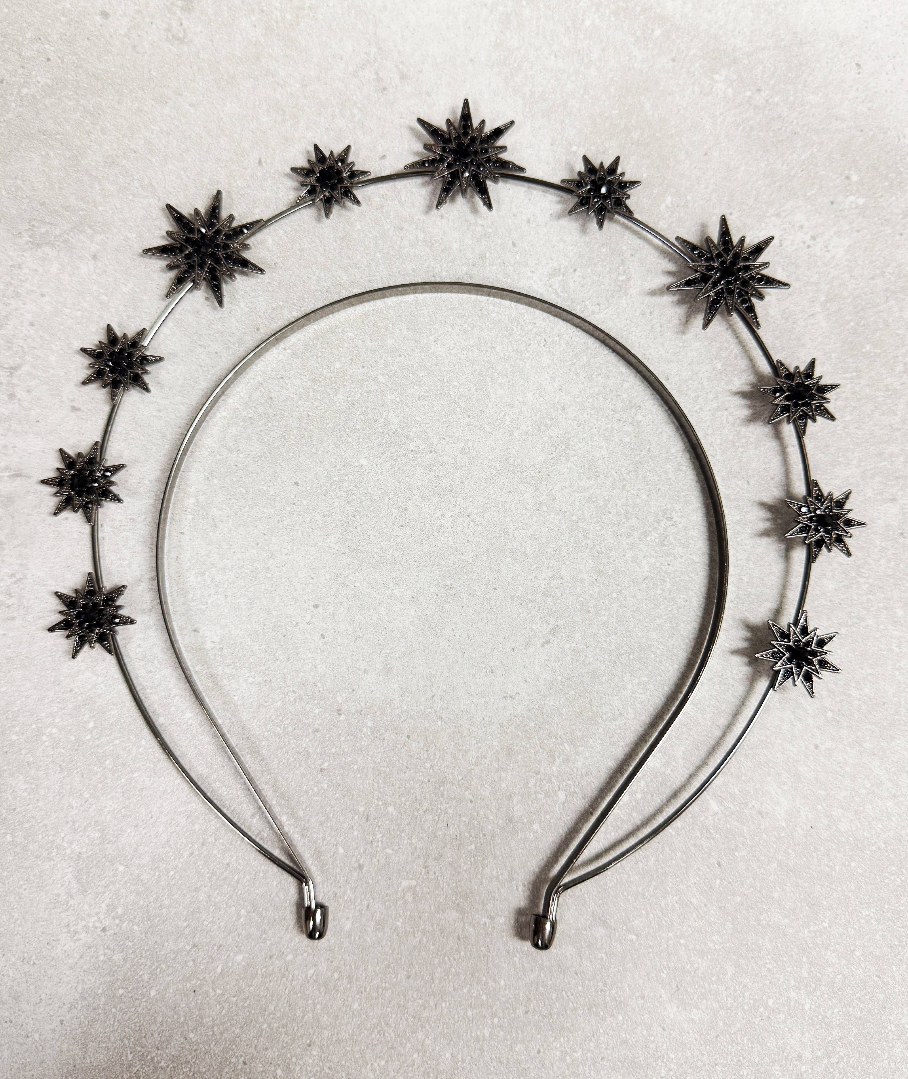 Happy Dream Gifts - Wholesale Fashion Headband - Women's - Black Stars Goddess Crown Halo Headband, Boho Headpiece0