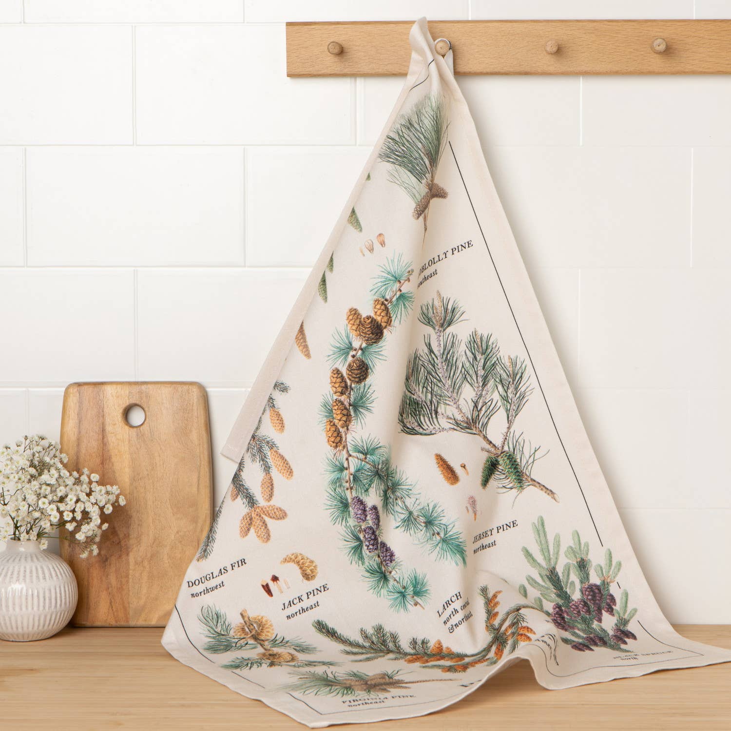 Now Designs by Danica - Wholesale Tea Towel - Pinecones Dishtowel1