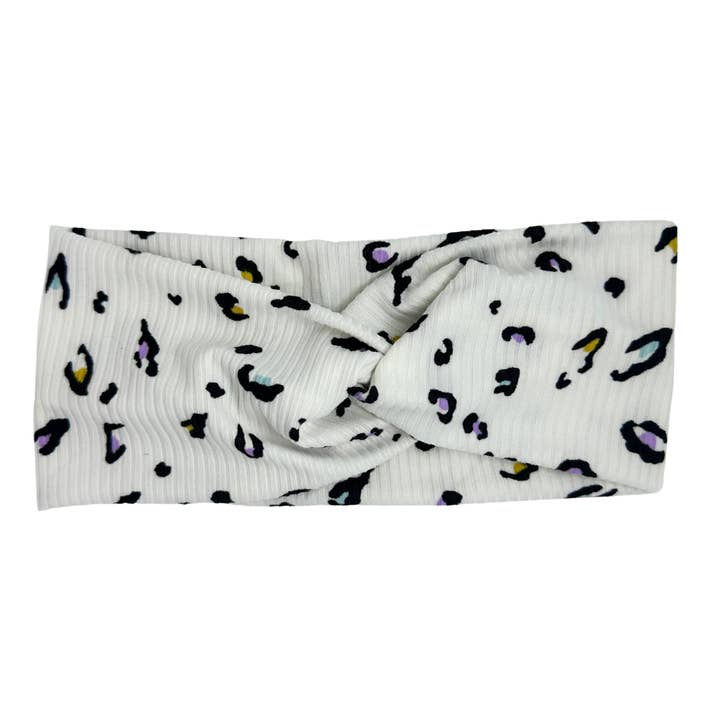 Twist pandebånd - Rainbow Leopard for engroshandel hos Junque Food Headband Hair Accessories