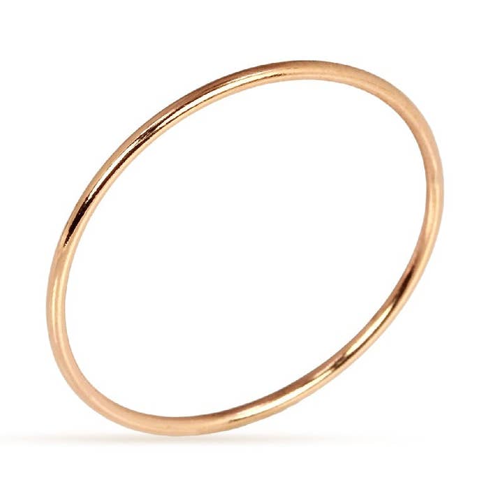 Bagues empilables en or rose 14Kt rempli 20x1mm Taille 8 - 4pcs/paquet pour la vente par Plazko