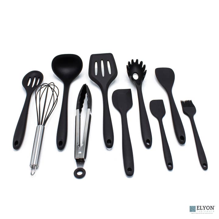 Elyon Tableware® - Wholesale Kitchen Utensil Set - Silicone Kitchen Cooking Utensils Set 10 Piece Red & Black3