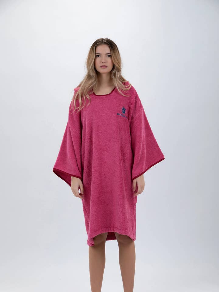 Poncho Surf Rosa - Tamanho Único - Algodão - com mangas for wholesale by PACIFIQUE SUD