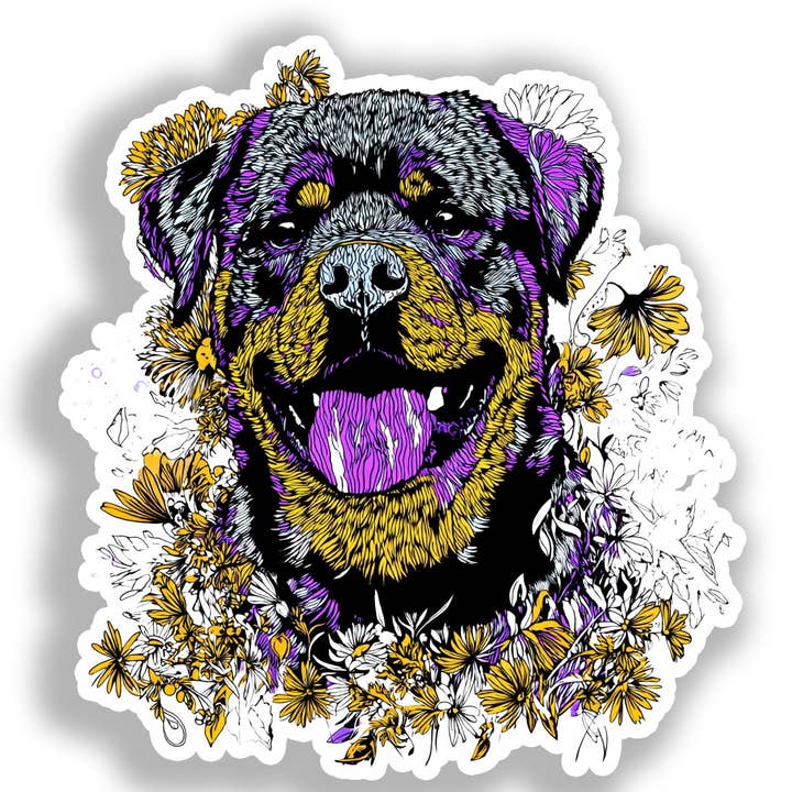 Pegatina de Perro Rottweiler # A018181 para venta al por mayor de Yoonek Graphics