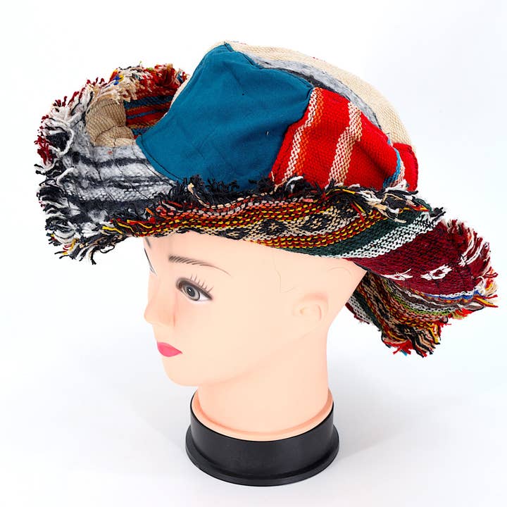 Himalaya Handmade - Wholesale Bucket Hat - Women's - Hemp Hippie Patchwork Handmade Bohemian Hat17