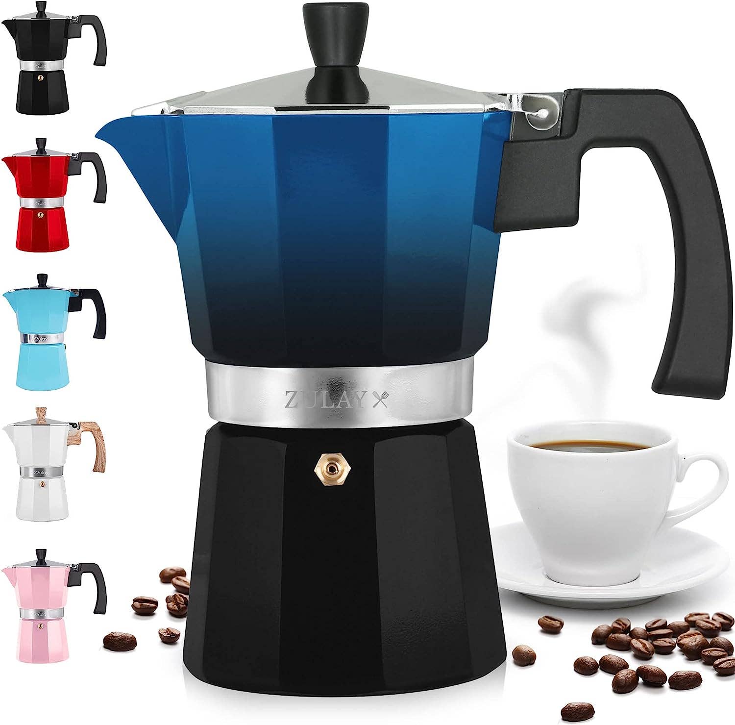 Zulay Kitchen - Wholesale Espresso Maker - Stovetop Espresso Cup Moka Pot - 5 Cup25