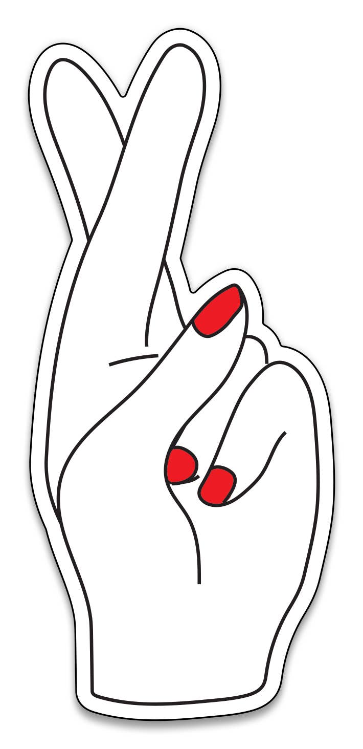 Near Modern Disaster - Wholesale Sticker - Fingers Crossed - 3" vinyl sticker0