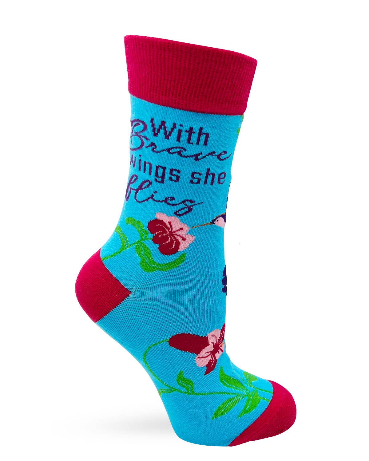 Fabdaz - Wholesale Socks - Women's - With Brave Wings She Flies Women's Crew Socks1