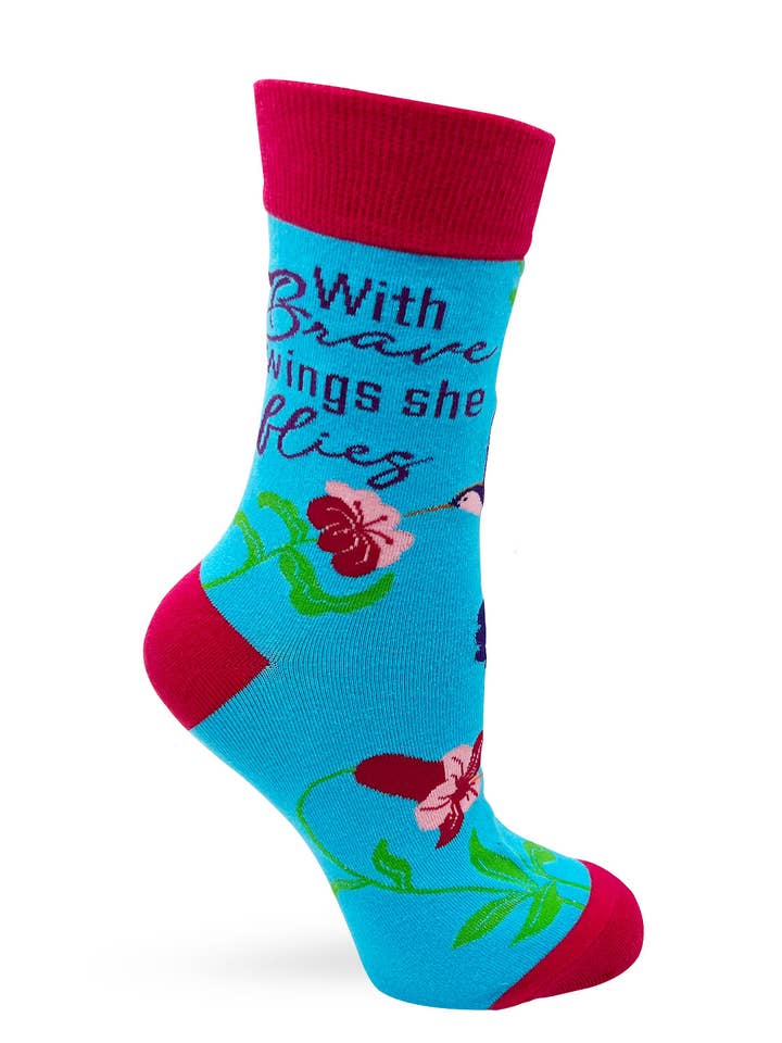 Fabdaz - Wholesale Socks – Women's - With Brave Wings She Flies Women's Crew Socks1