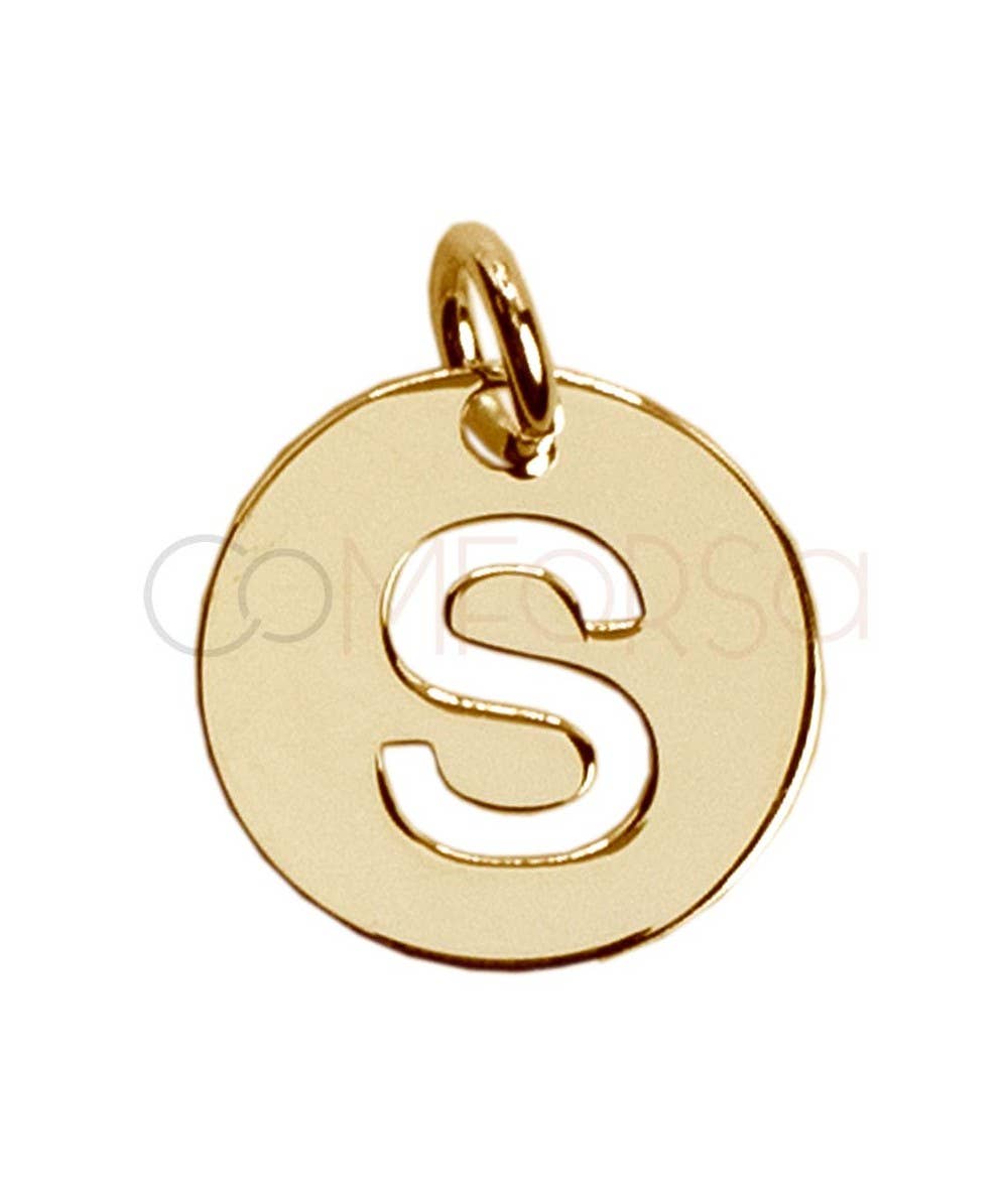 COM FORSA SL - Wholesale Individual Charm/Pendant - Gold-Plated Sterling Silver 925 Cut-Out Letter S Pendant 12M2