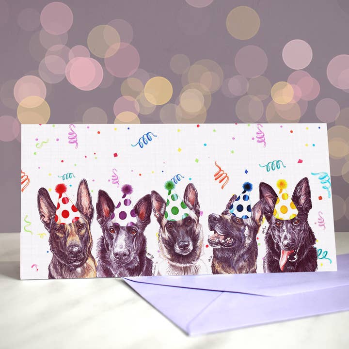 Belgian Shepherd Malinois - Dog Birthday Card for wholesale by Amber Marie Studio