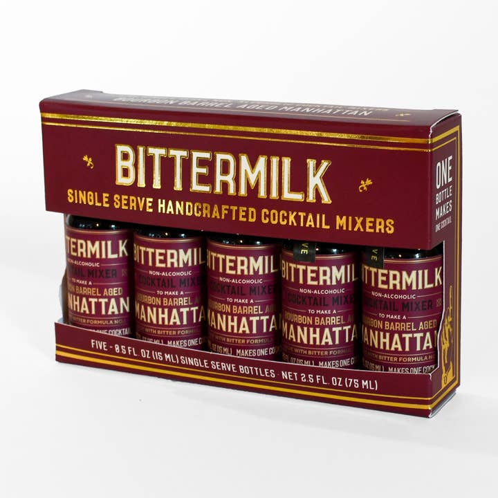Bittermilk Bottling Co. - Wholesale Cocktail Mix/Syrup - 5 Pack - Single Serve Bourbon Barrel Aged Manhattan1