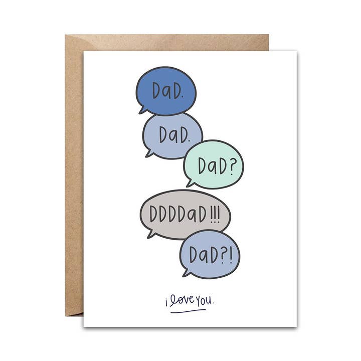I Love You Dad Card for wholesale by pixel paper hearts