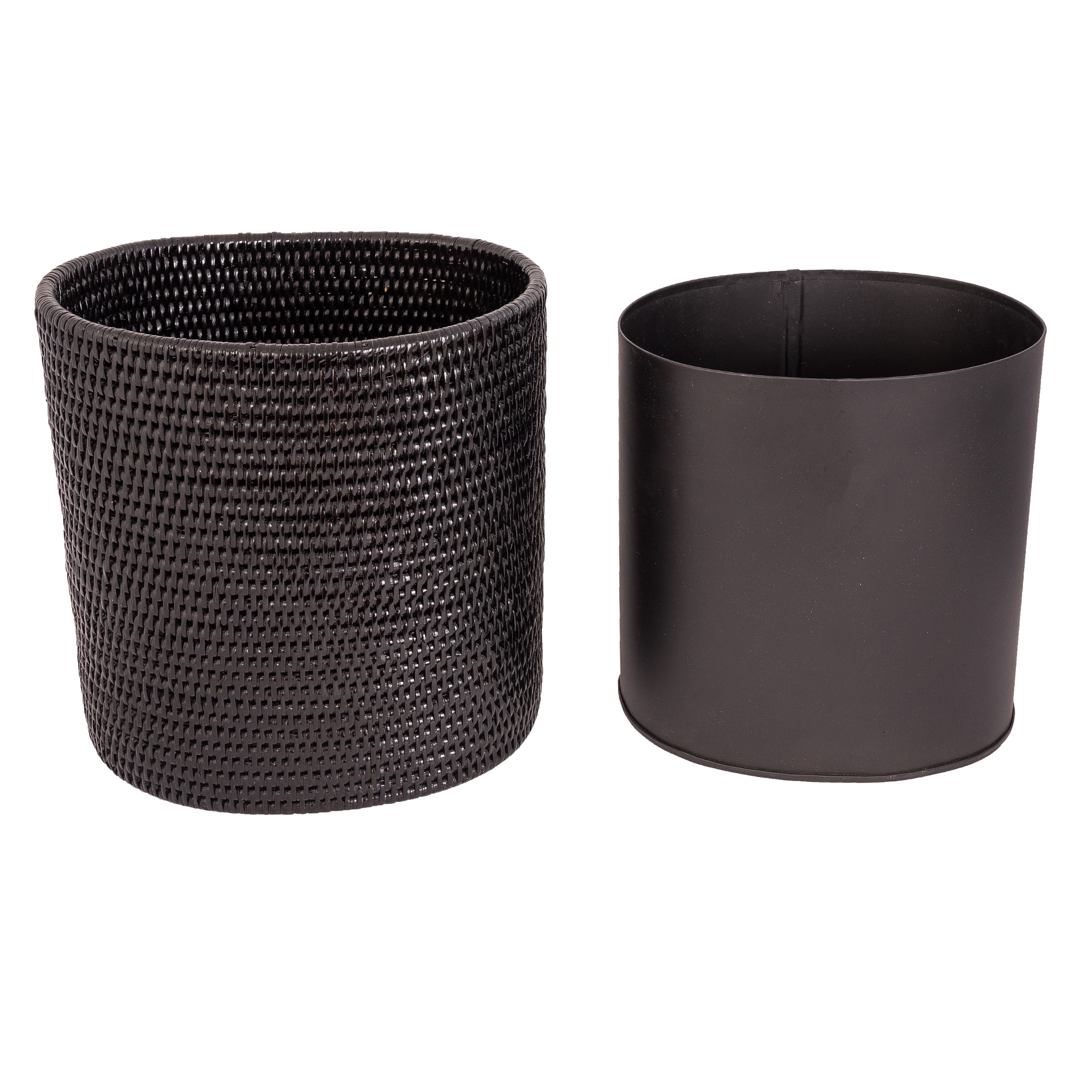 Artifacts Trading Company - Wholesale Trashcan/Trash Bin - Oval Rattan Waste Basket with Metal Liner3