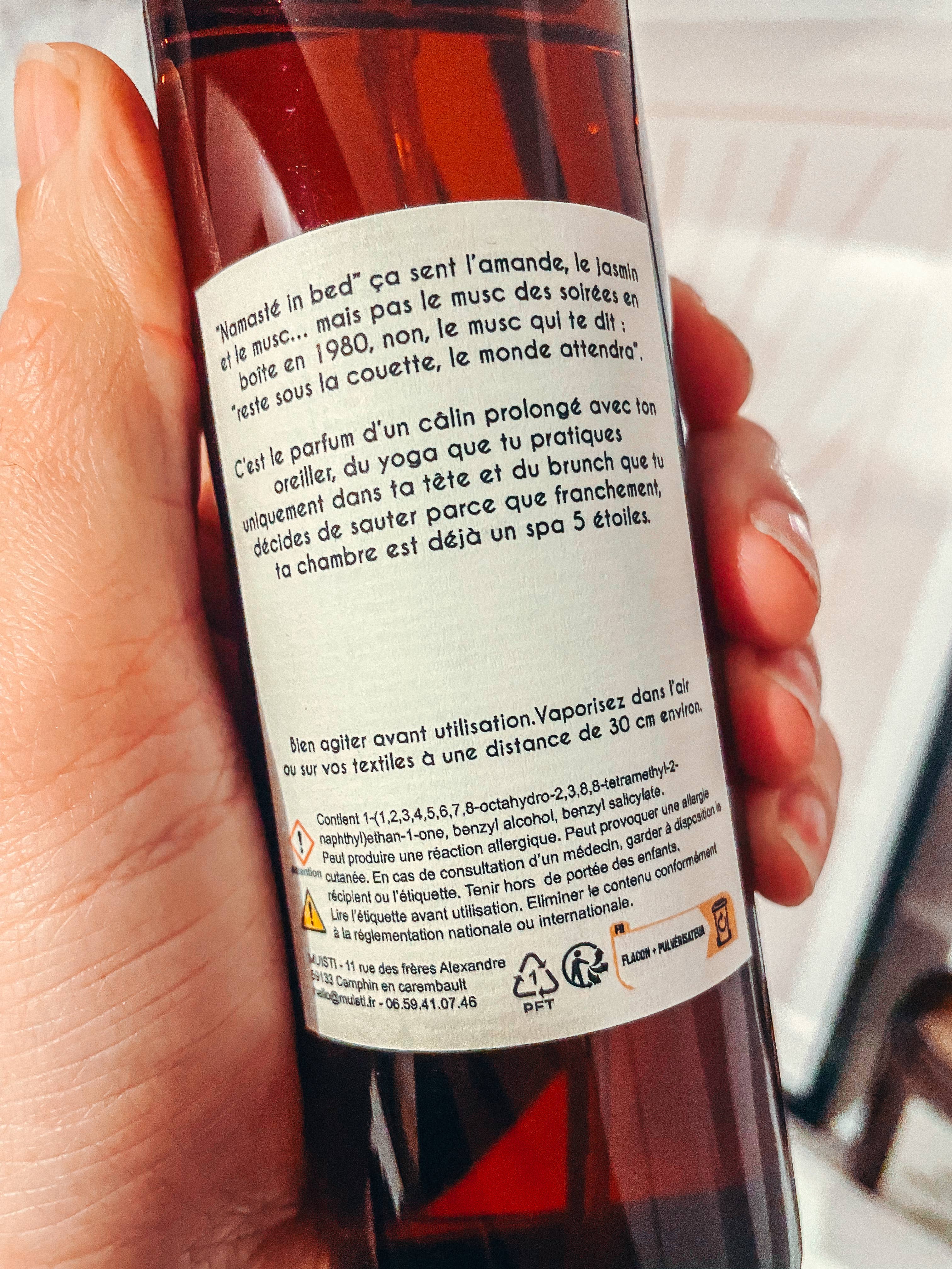 Muisti - Wholesale Room & Linen Spray - Ambient Mist - Namasté in bed1