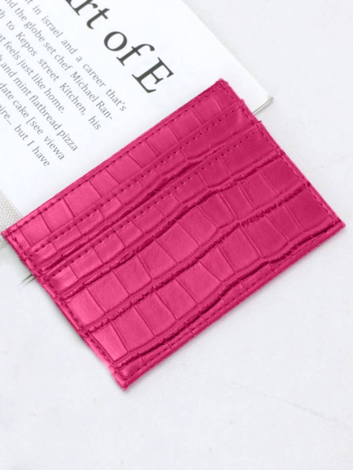 ..0827 Croc Pattern Card Holder Wallet SI-26665 for wholesale by 42POPS