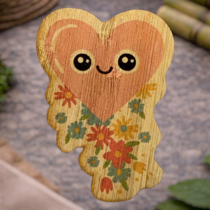 Fleurs Coeur pour la vente par Bamboo Wood Stickers
