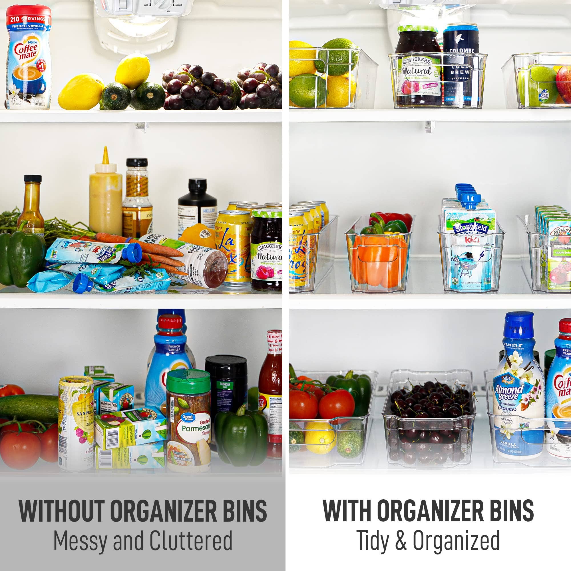 Zulay Kitchen – wholesale Förvaring/Arrangör för kök – Tranparenta förvaringslådor för kylskåp, 4-pack1