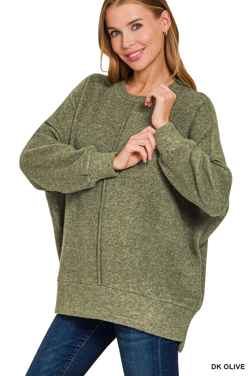 42POPS – Engroshandel Pullover - Dame – , Børstet Hacci Oversized Sweater med rygmærke13