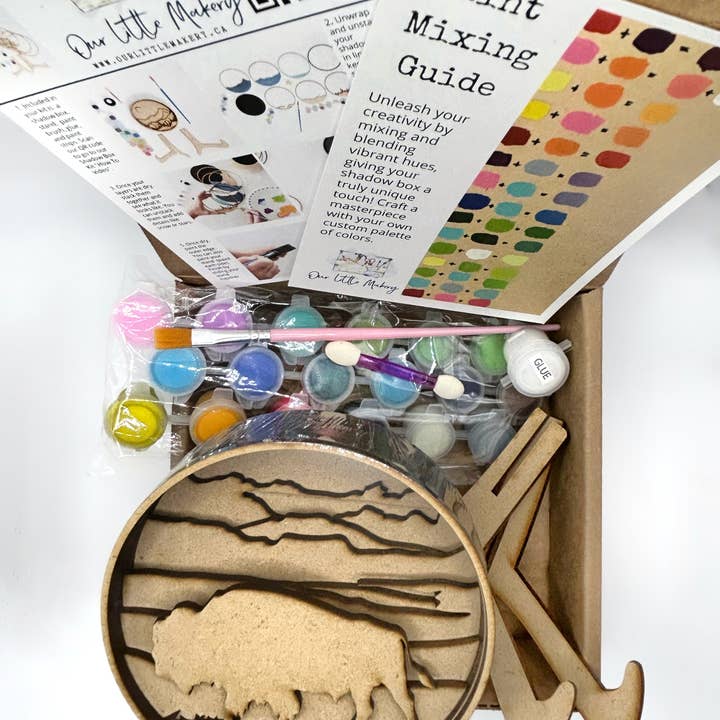 Our Little Makery - Wholesale DIY Craft Kit - Bison Kit Shadow Box Kit