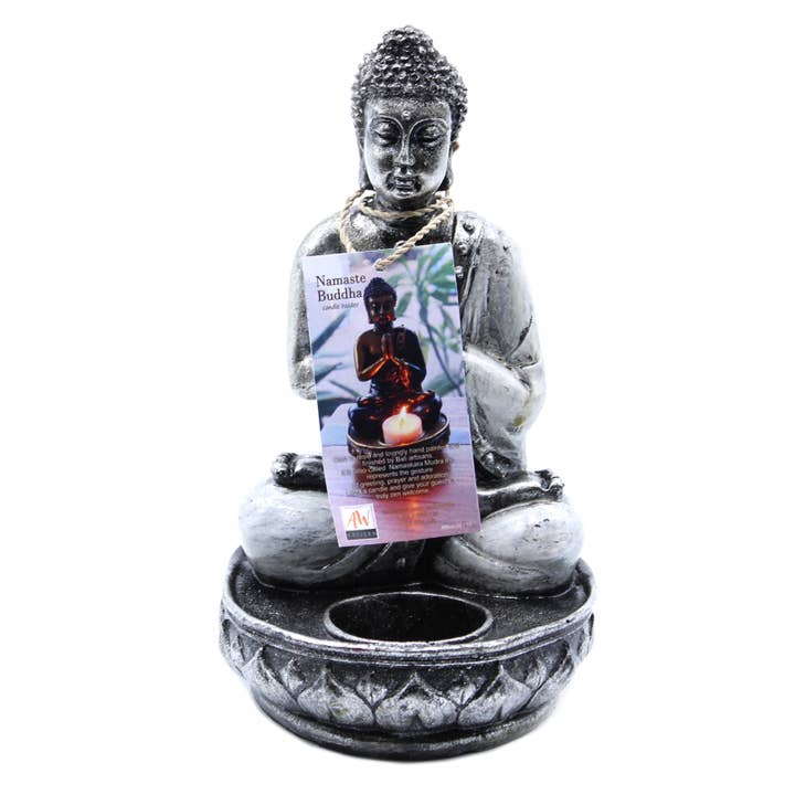 RBud-10 - Buddha Candle Holder - White - Medium for wholesale by AWGifts Europe
