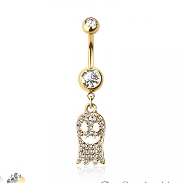 316L SURGICAL STEEL MULTI CZ GHOST DANGLE BELLY BUTTON NAVEL for wholesale by CRAVE
